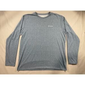 Columbia Omni Wick Men's Grey Long Sleeve Logo Crew Neck Casual Shirt Size XL/TG